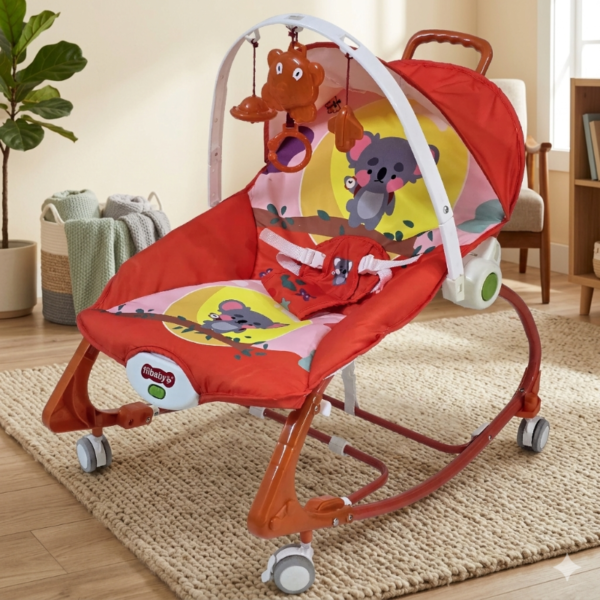 4 in 1 Wheel Baby Rocker - Red