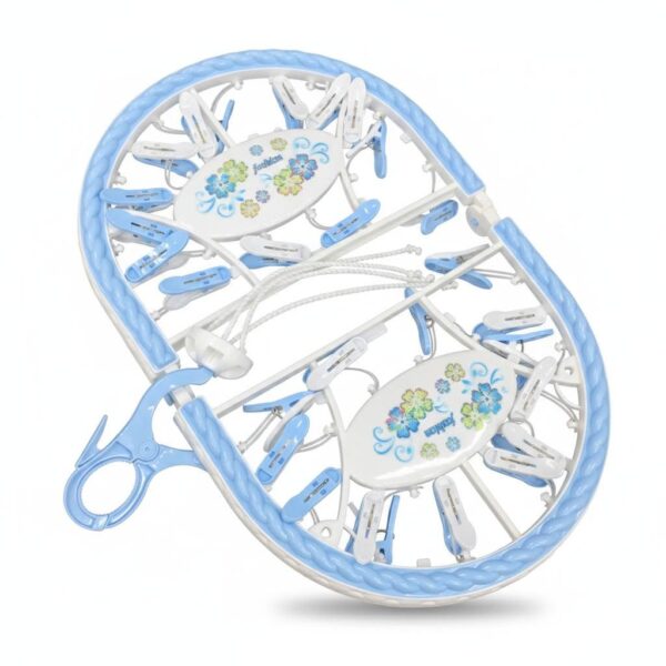 Folding Cloth Clip Hanger 28pcs - Blue