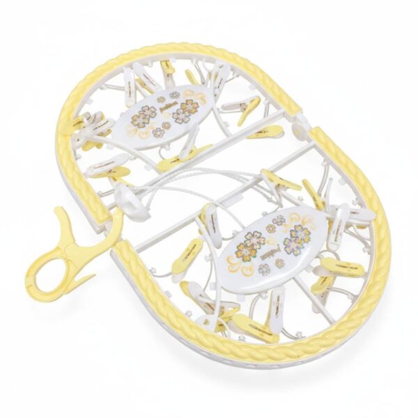 Folding Cloth Clip Hanger 28pcs - Yellow