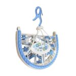 Folding Cloth Clip Hanger 28pcs - Blue - Image 3