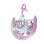 Folding Cloth Clip Hanger 28pcs - Pink - Image 4