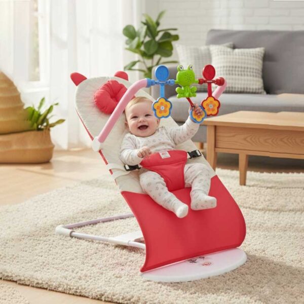 Premium Musical Bouncer Chair with Toy – Red