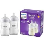 Philips Avent Natural Response Baby Feeding Bottle Wide Neck PP 3-6m 260ml Twin Bottle Pack