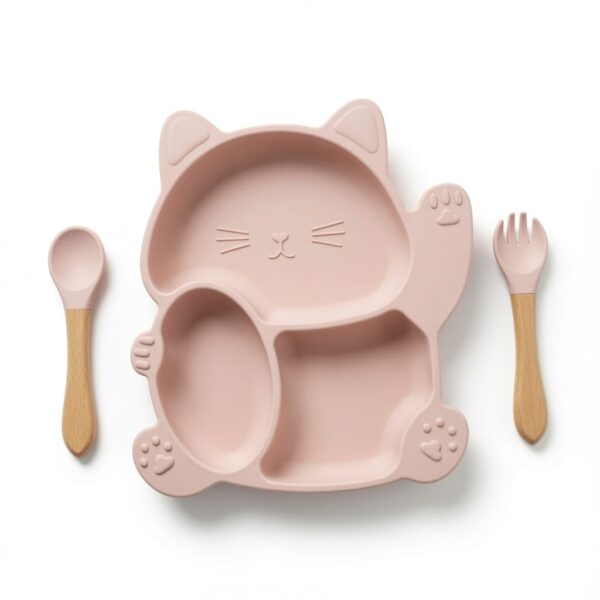 Silicone Weaning Plate Set for Babies - Grey
