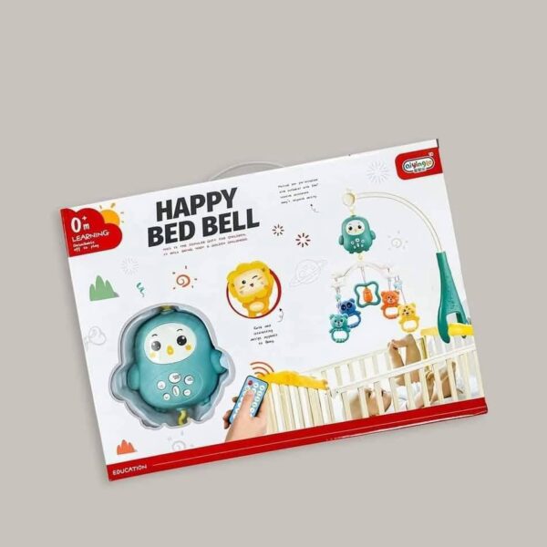 Happy Bed Bell Toy with Music, Light & Remote Function – Blue
