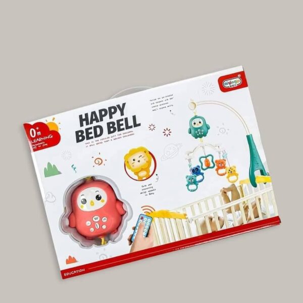 Happy Bed Bell Toy with Music, Light & Remote Function – Pink