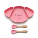 Silicone Weaning Plate Set for Babies - Pink