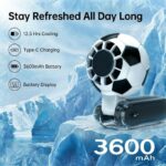 Portable Handheld Fan With Ice Cooler Soccer Shaped Mini Fan - Image 7