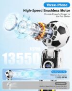 Portable Handheld Fan With Ice Cooler Soccer Shaped Mini Fan - Image 4