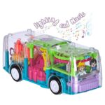 Transparent Gear Bus Toy With Lights & Music - Image 4