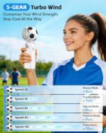 Portable Handheld Fan With Ice Cooler Soccer Shaped Mini Fan - Image 3