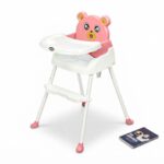 Baobaohao Foldable Adjustable Height Baby Dining Chair - Pink - Image 2
