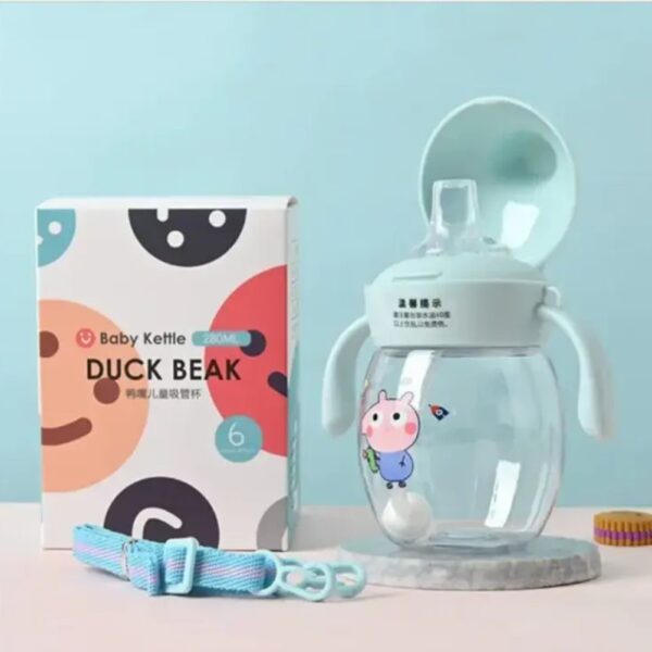 Duck Beak Transparent Cute Design Mum Pot 280ml – Blue