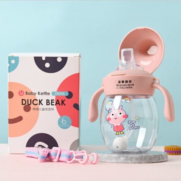 Duck Beak Transparent Cute Design Mum Pot 280ml – Pink