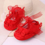 Baby Flower Shoes For Girls - Red - Image 3