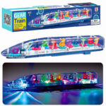 Transparent Gear Train Toy with Rotating Gears, Music & LED Lights - Image 5