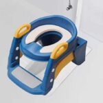 Foldable Baby Potty Training Seat With Ladder – Blue - Image 3