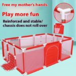 Baby Playpen with Basketball Hoop – Red - Image 4