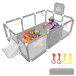 Baby Playpen with Basketball Hoop – Grey