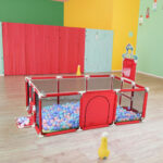 Baby Playpen with Basketball Hoop – Red - Image 2