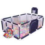 Baby Playpen with Basketball Hoop – Blue