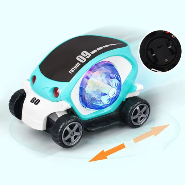 09 Future Musical & Light Stunt Car Toy – Blue