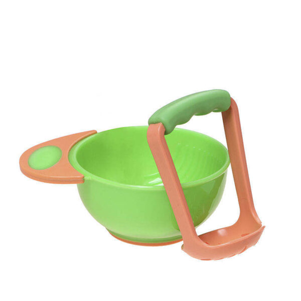 Baby Food Masher Bowl Full Colour - Green