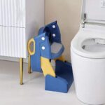 Foldable Baby Potty Training Seat With Ladder – Blue - Image 4