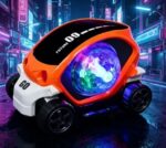 09 Future Musical & Light Stunt Car Toy – Orange - Image 3