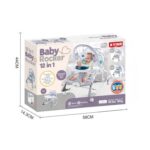 Hu-Baby 4 in 1 Multifunctional Baby Rocker With Music, Vibrations, Wheels & Dining Tray – Grey - Image 5