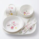 6 in 1 BPA Free Baby Feeding Set with Plate, Bowl, Cup, Spoon & Fork