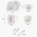 6 in 1 BPA Free Baby Feeding Set with Plate, Bowl, Cup, Spoon & Fork - Image 4