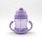 Baby Water Bottle With Soft Straw & Dual Handles 240ml - Purple