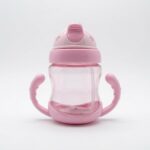 Baby Water Bottle With Soft Straw & Dual Handles 240ml - Pink