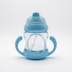 Baby Water Bottle With Soft Straw & Dual Handles 240ml - Blue
