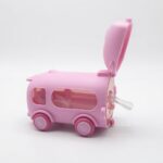 Cool Cute Bus Kids Straw Water Bottle 500ml - Pink - Image 2