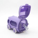 Cool Cute Bus Kids Straw Water Bottle 500ml - Purple - Image 2