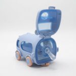 Cool Cute Bus Kids Straw Water Bottle 500ml - Blue - Image 2