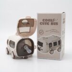 Cool Cute Bus Kids Straw Water Bottle 500ml - White