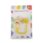 Cartoon Shape Pacifier With Clip - Yellow