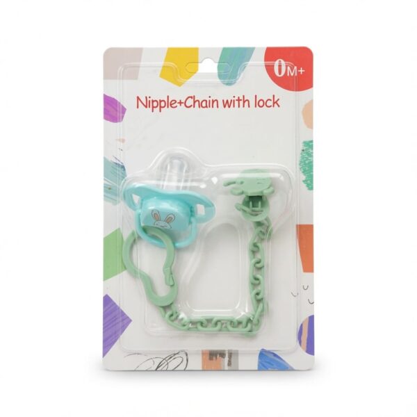 Cartoon Shape Pacifier With Clip - Paste