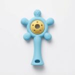 Baby Silicone Rattle Teether - Blue