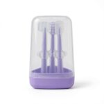 Baby Oral Care Silicone Toothbrush 3pcs - Purple - Image 2