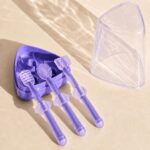 Baby Oral Care Silicone Toothbrush 3pcs - Purple - Image 4
