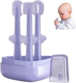 Baby Oral Care Silicone Toothbrush 3pcs - Purple - Image 5