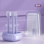 Baby Oral Care Silicone Toothbrush 3pcs - Purple - Image 6