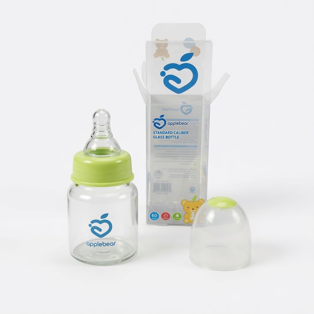 WhatsApp Image 2026-07-07 at 4.33.06 PM Applebear Glass Feeding Bottle 60ml – Green - Image 1