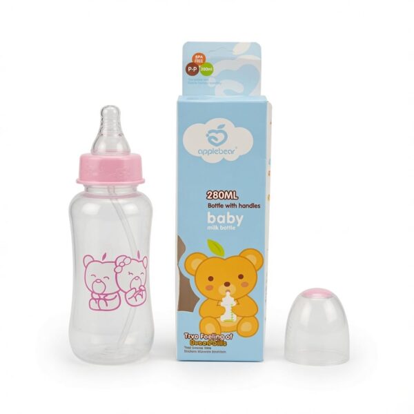 Applebear Plastic Feeding Bottle 280ml – Pink