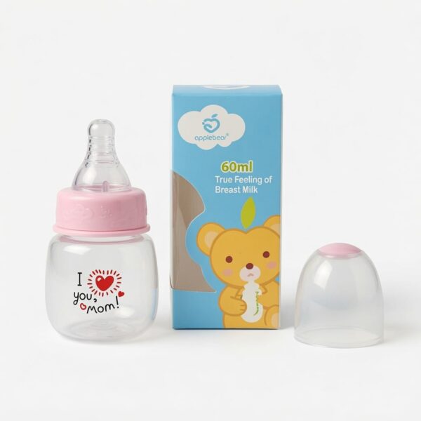 Applebear Plastic Feeding Bottle 60ml – Pink