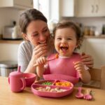 BPA Free Baby Silicone Feeding Set 8pcs – Pink - Image 2